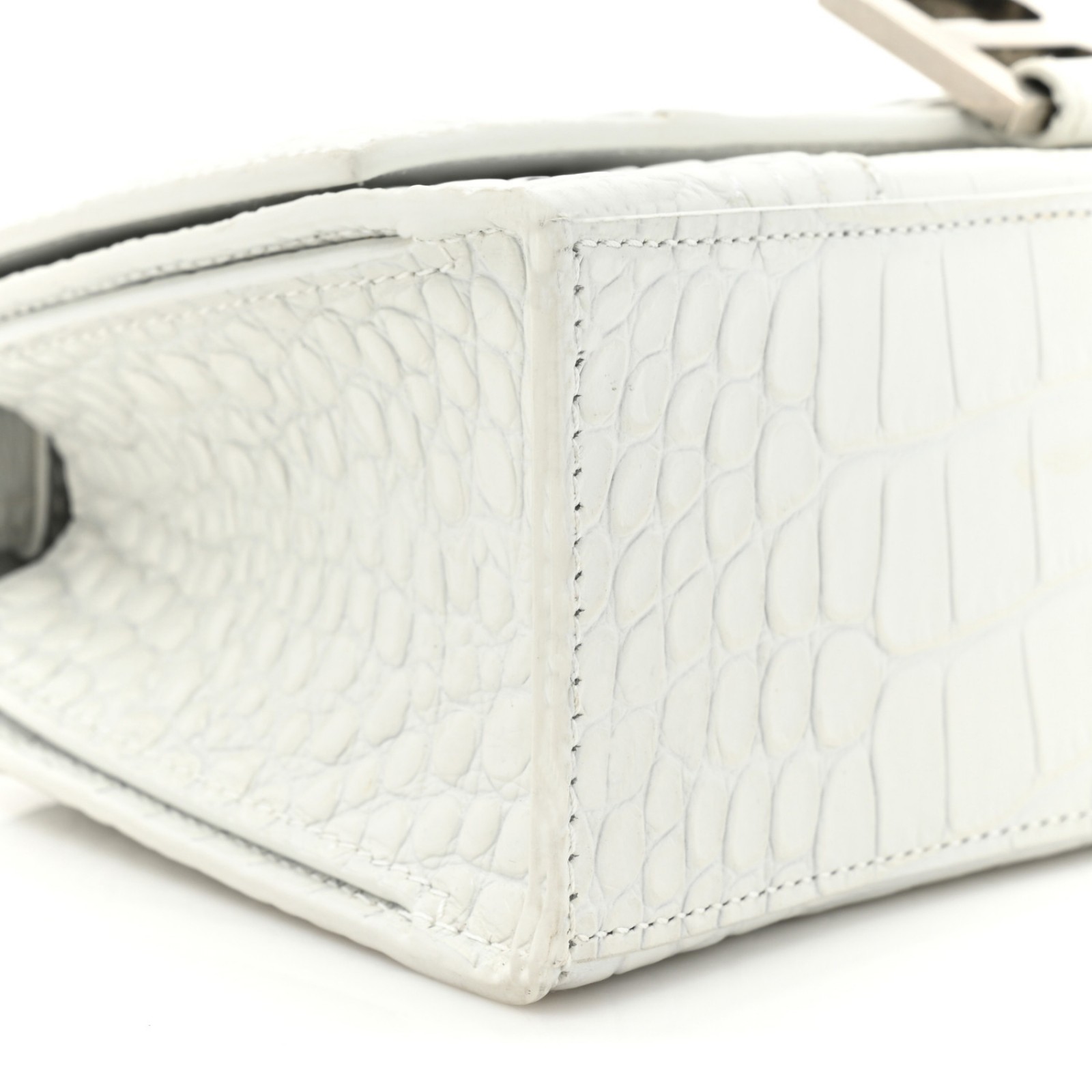 HOURGLASS WALLET ON CHAIN CROCODILE EMBOSSED