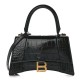 HOURGLASS SMALL HANDBAG CROCODILE EMBOSSED