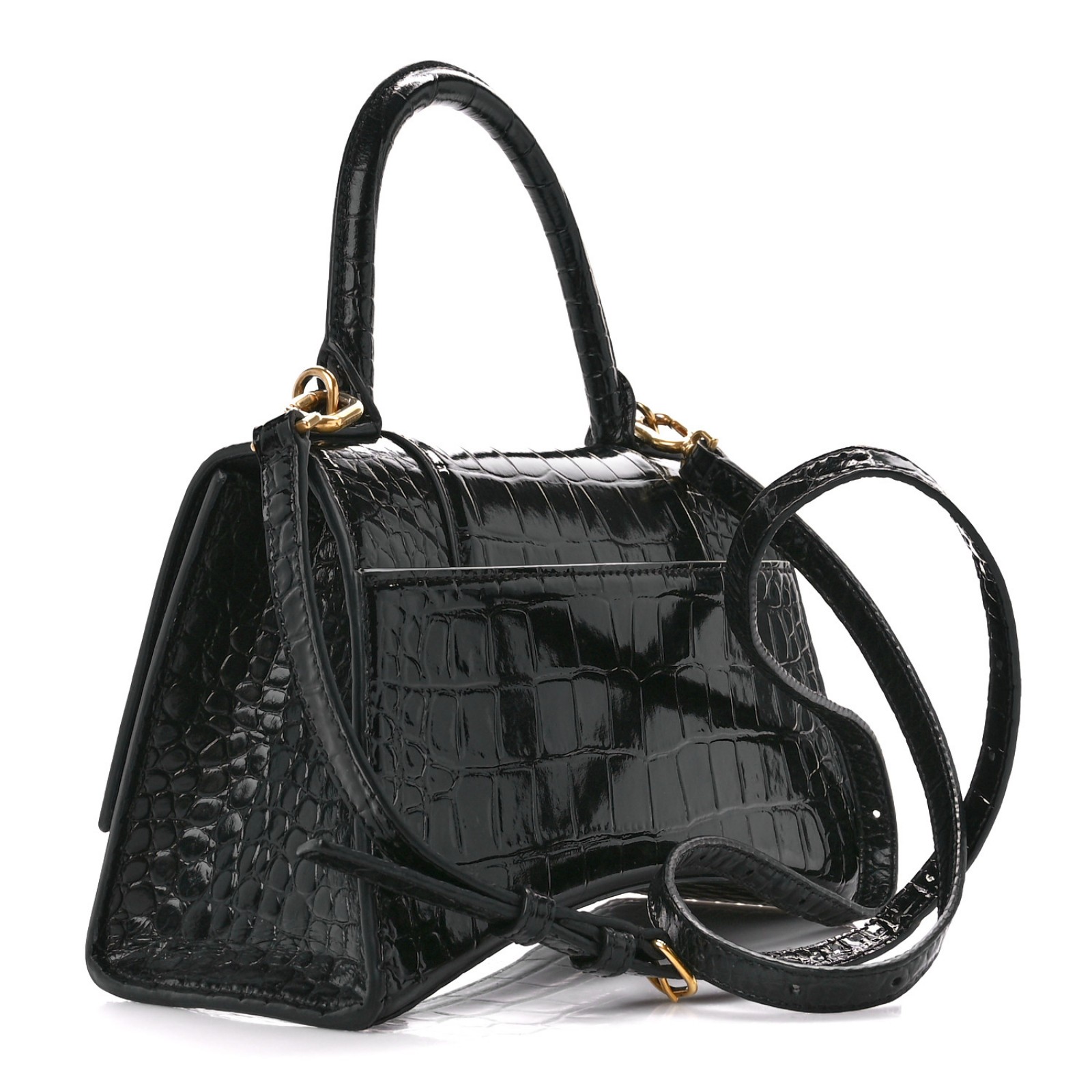 HOURGLASS SMALL HANDBAG CROCODILE EMBOSSED