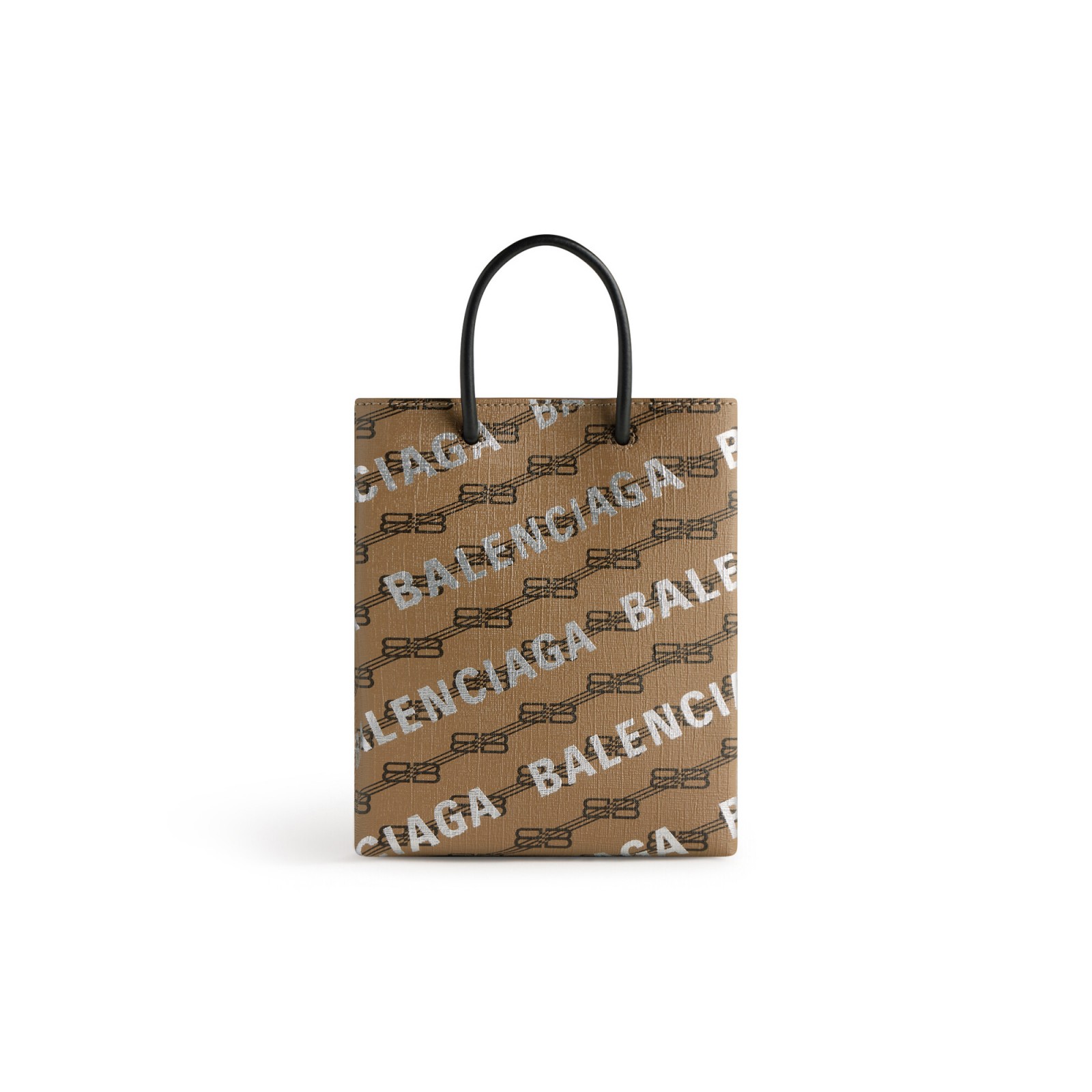 LARGE SHOPPING BAG BB MONOGRAM COATED CANVAS AND ALLOVER LOGO
