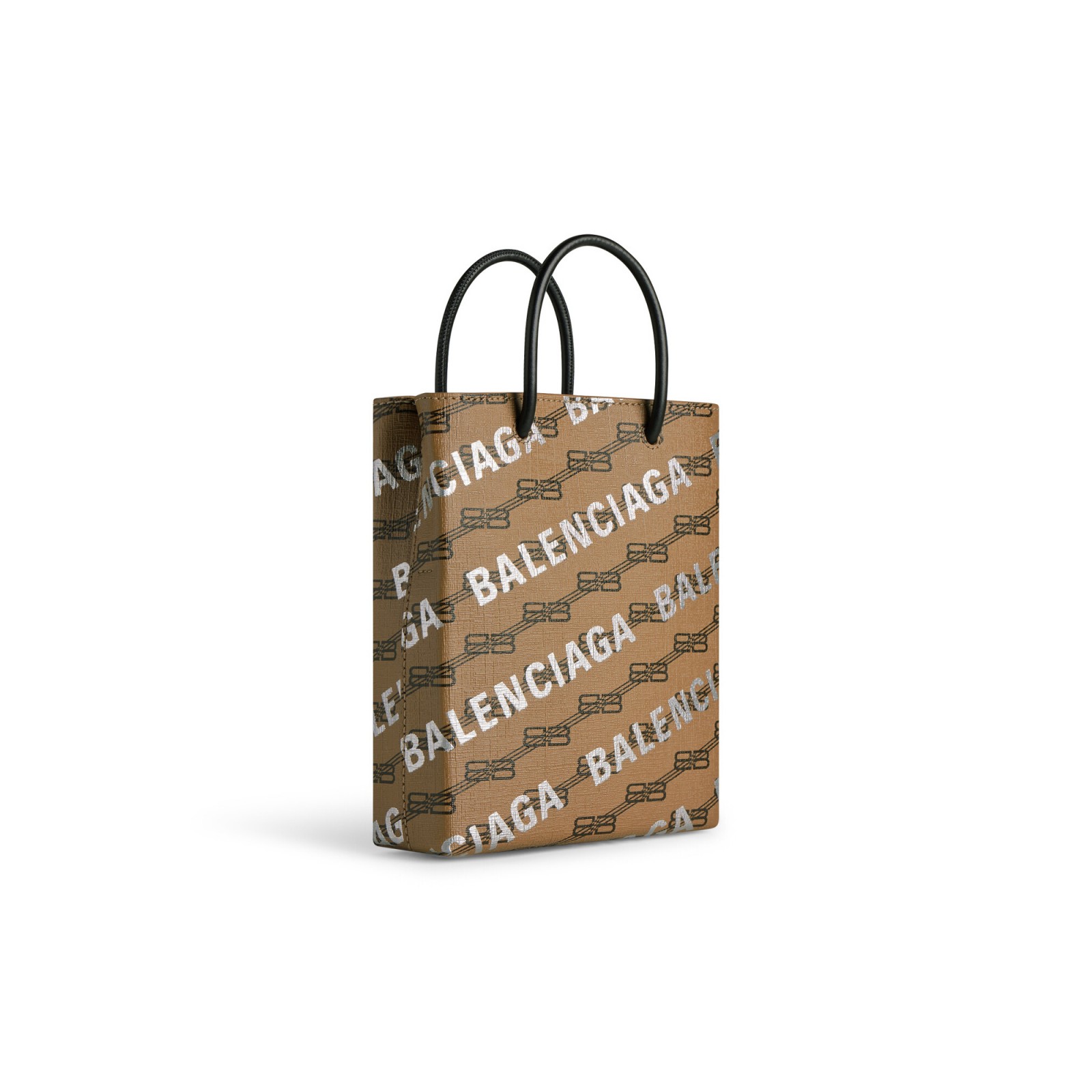 LARGE SHOPPING BAG BB MONOGRAM COATED CANVAS AND ALLOVER LOGO