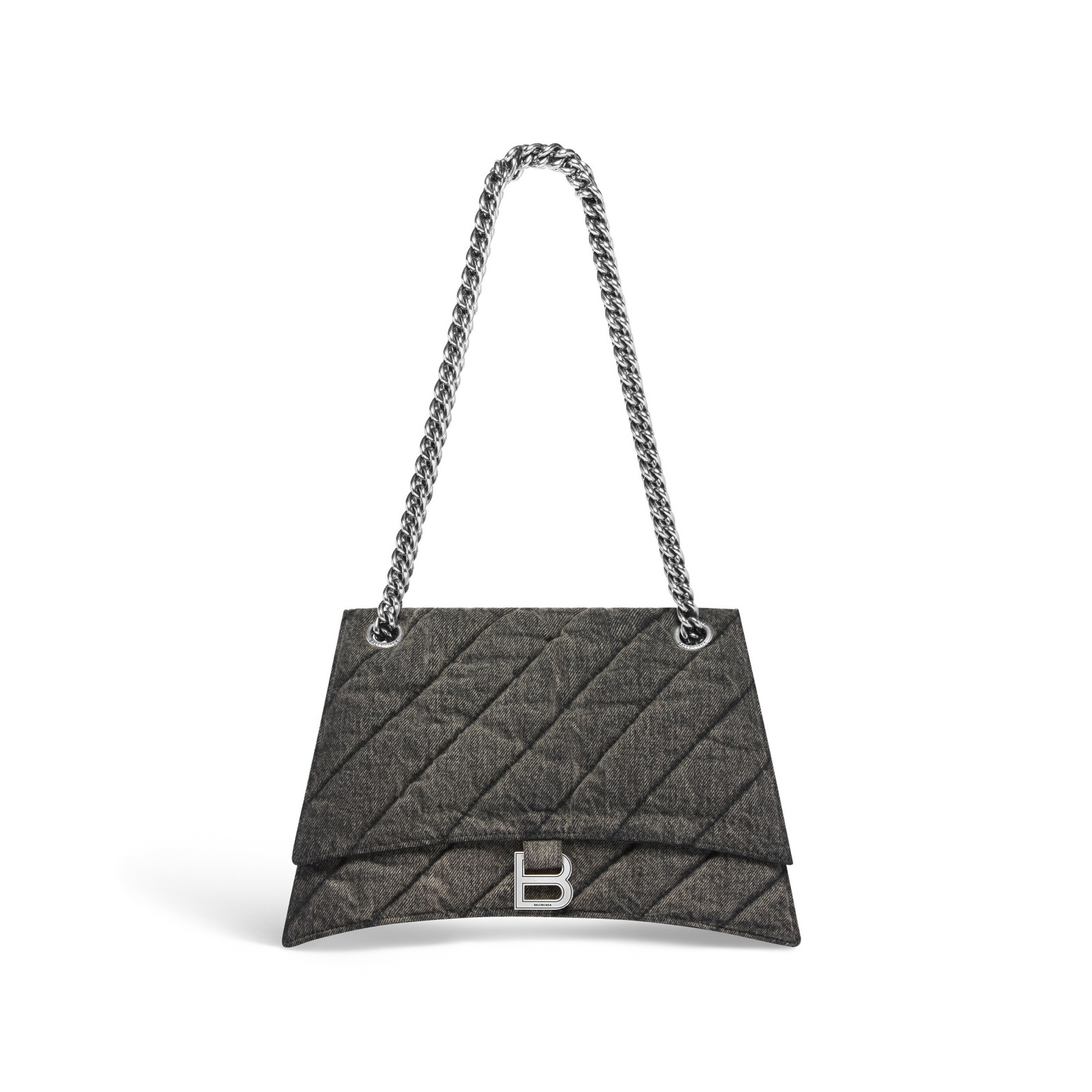 CRUSH MEDIUM CHAIN BAG QUILTED DENIM