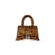 HOURGLASS SMALL HANDBAG WITH STRAP WITH LEOPARD PRINT