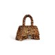 HOURGLASS SMALL HANDBAG WITH STRAP WITH LEOPARD PRINT