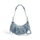 LE CAGOLE SMALL SHOULDER BAG DENIM WITH RHINESTONES