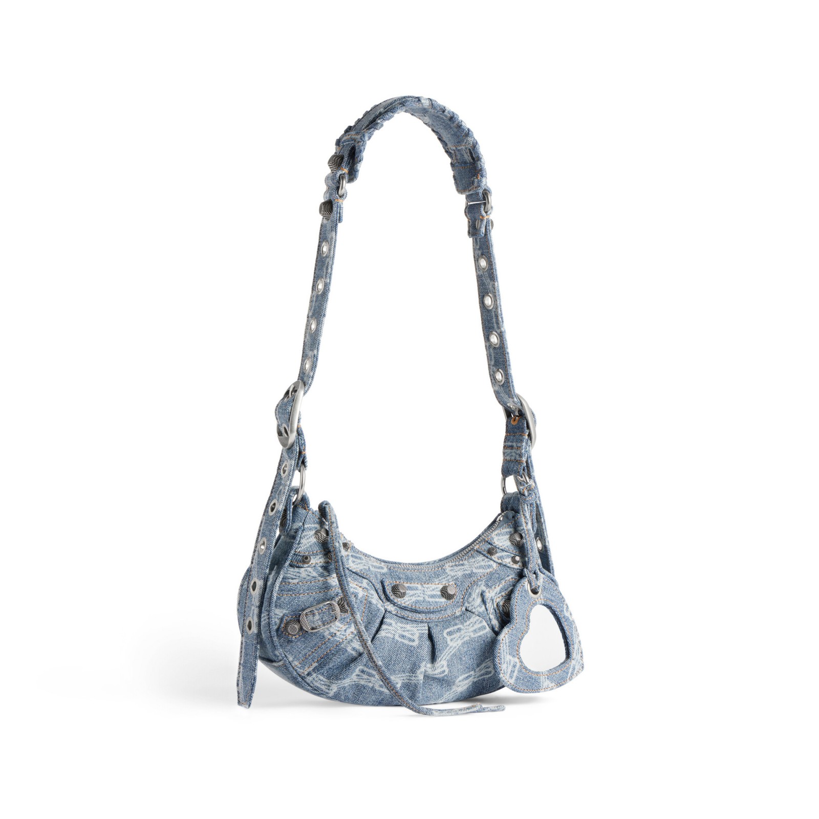 LE CAGOLE XS SHOULDER BAG BB MONOGRAM BLEACHED DENIM