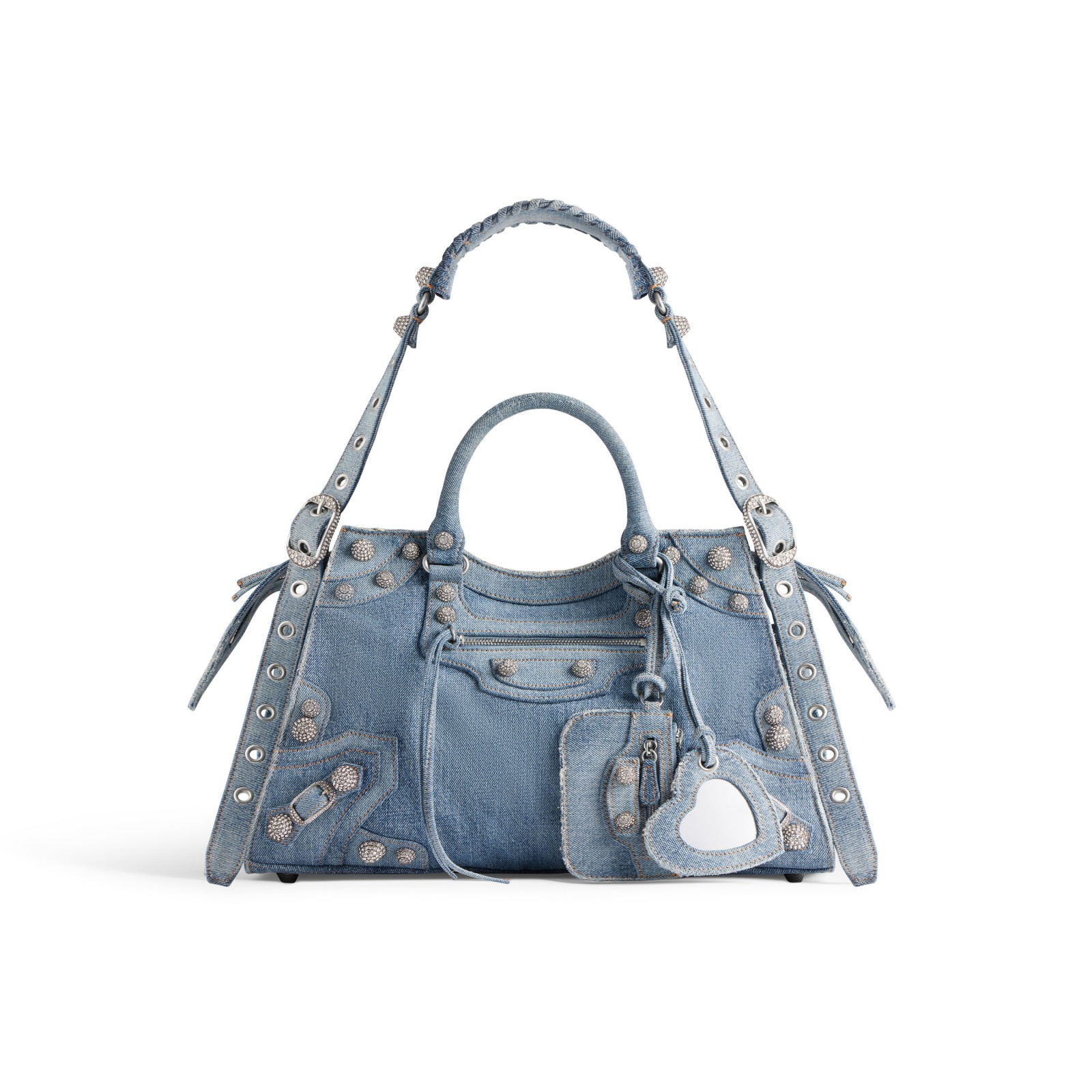 NEO CAGOLE CITY HANDBAG DENIM WITH RHINESTONES