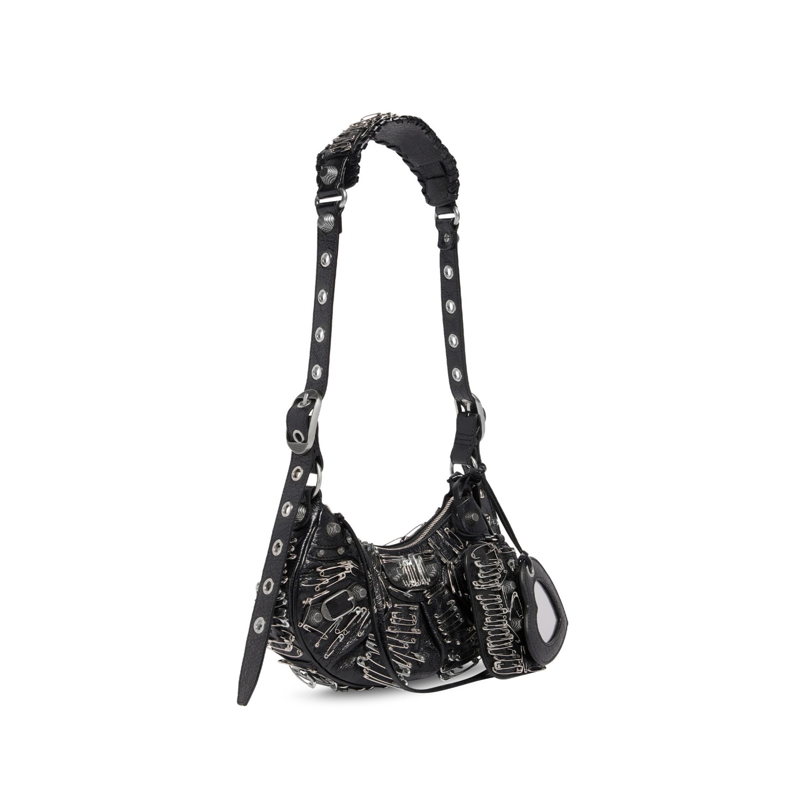 LE CAGOLE XS SHOULDER BAG WITH SAFETY PINS