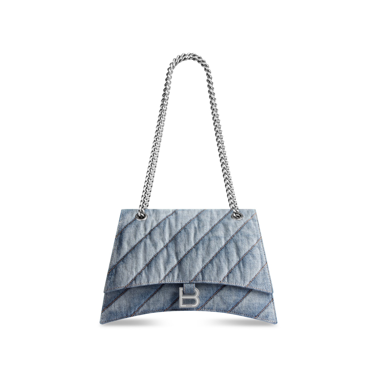 CRUSH MEDIUM CHAIN BAG QUILTED DENIM