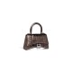 HOURGLASS XS HANDBAG METALLIZED CROCODILE EMBOSSED