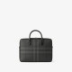 Charcoal Check and Leather Briefcase
