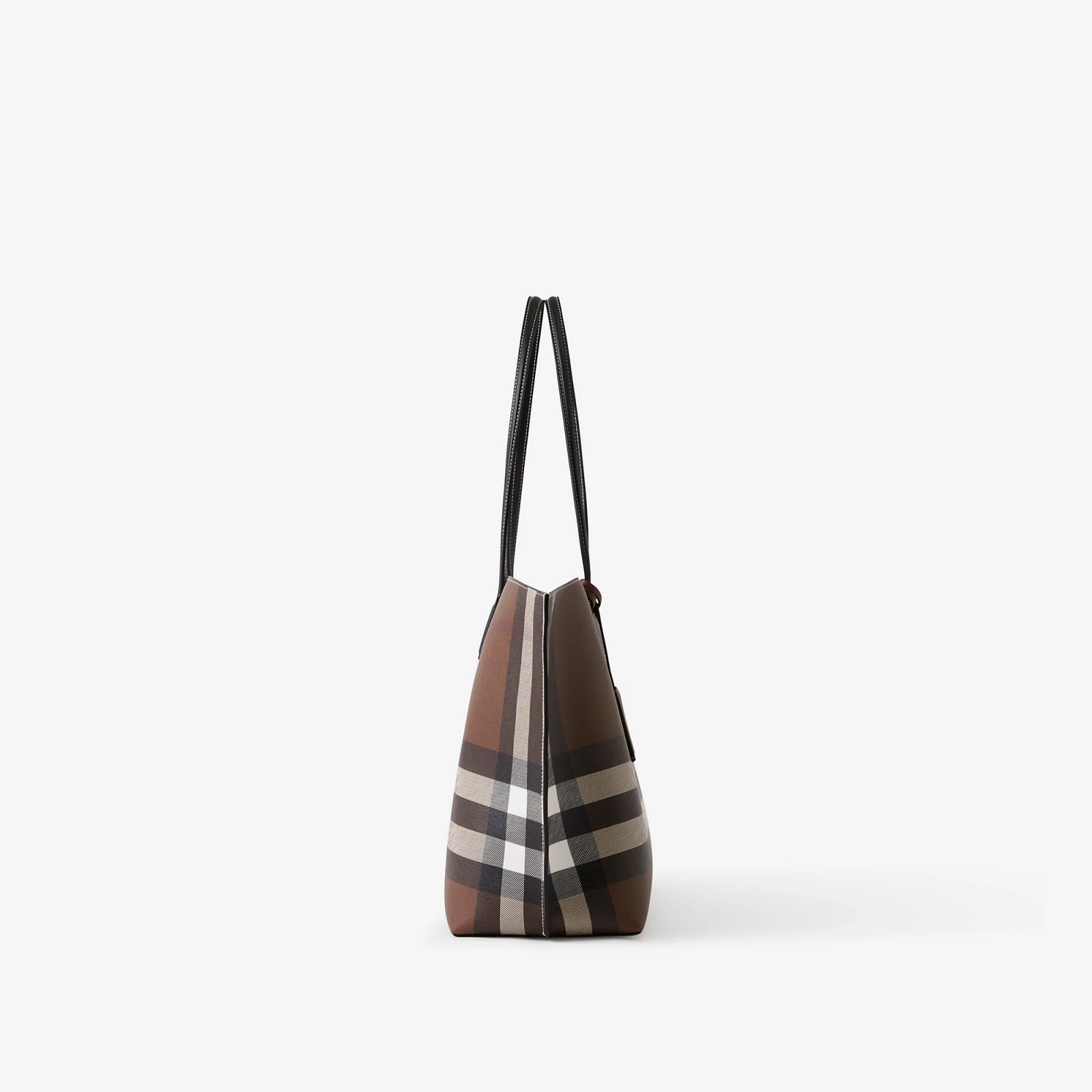 Check and Leather Medium Tote