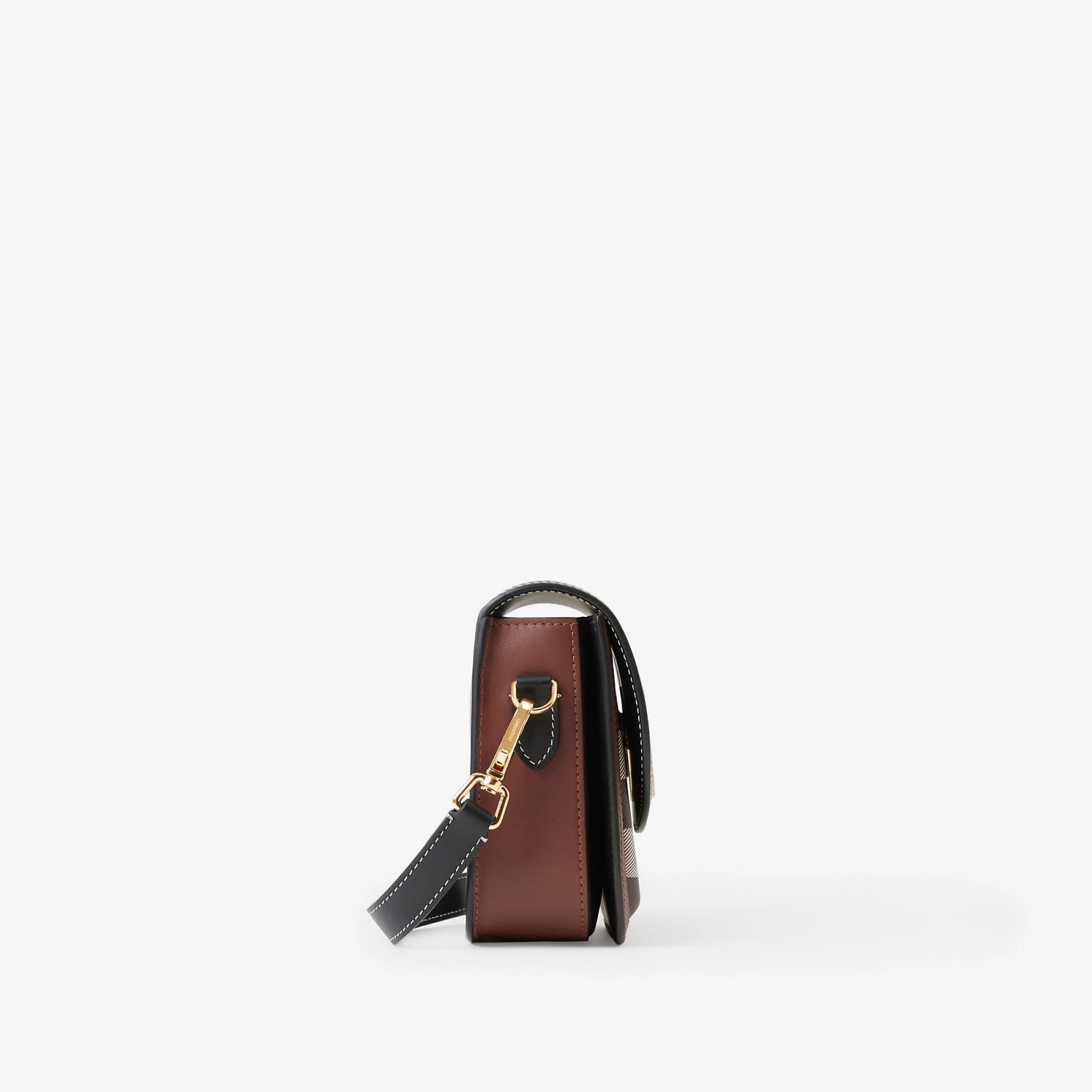 Check and Leather Small Elizabeth Bag