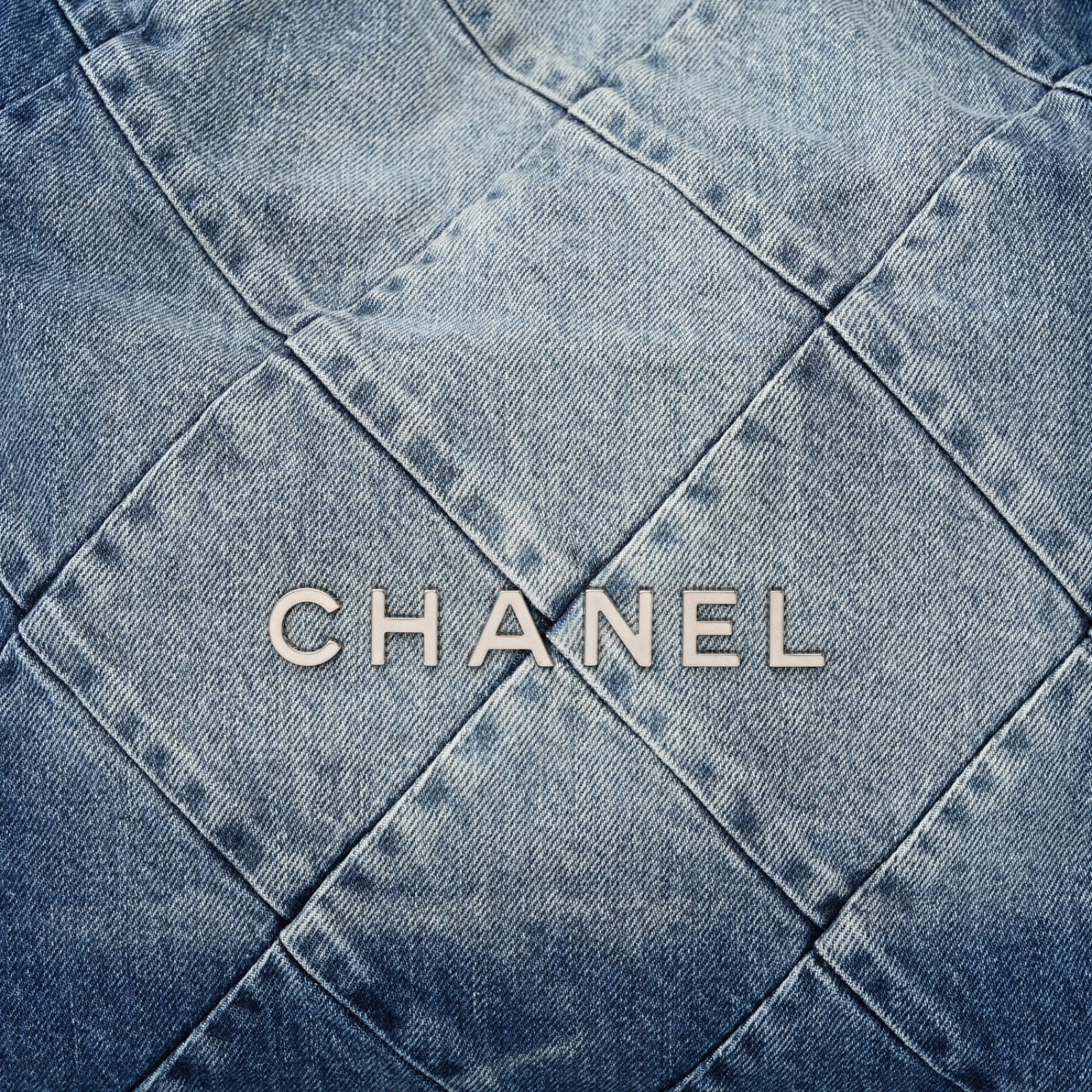 Denim Quilted Chanel 22 Small Bag