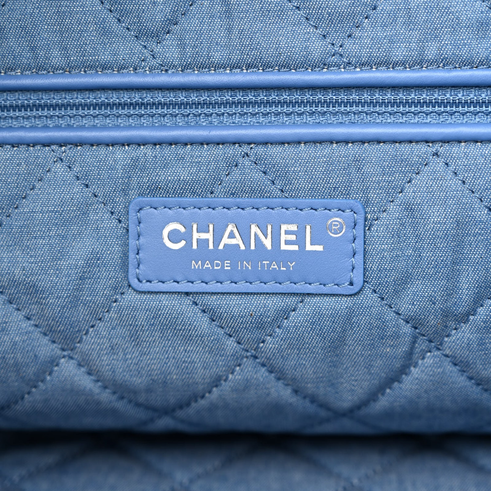 Denim Quilted Chanel 22 Small Bag
