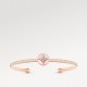 Color Blossom Open Bangle, Pink Gold, White Gold, Pink Opal And Diamonds