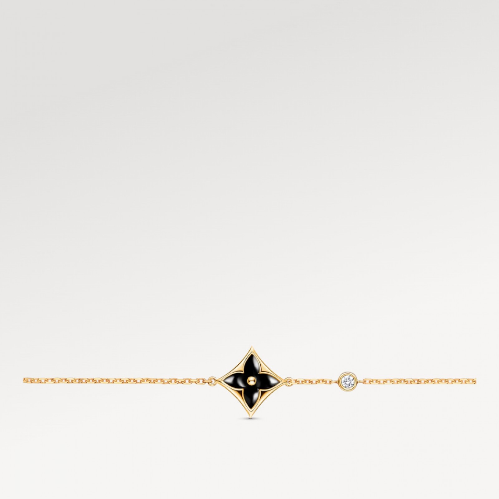 Color Blossom Bb Star Bracelet,  Yellow Gold, Onyx And Diamond