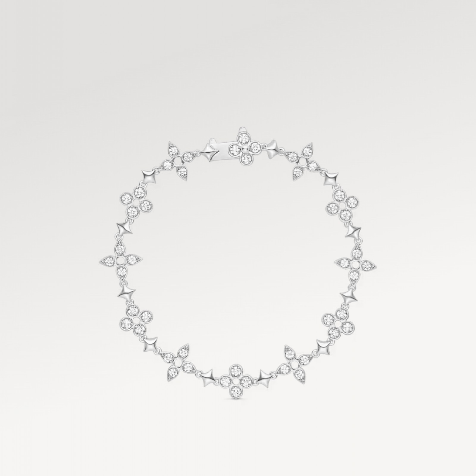 Dentelle One Row Bracelet, White Gold And Diamonds