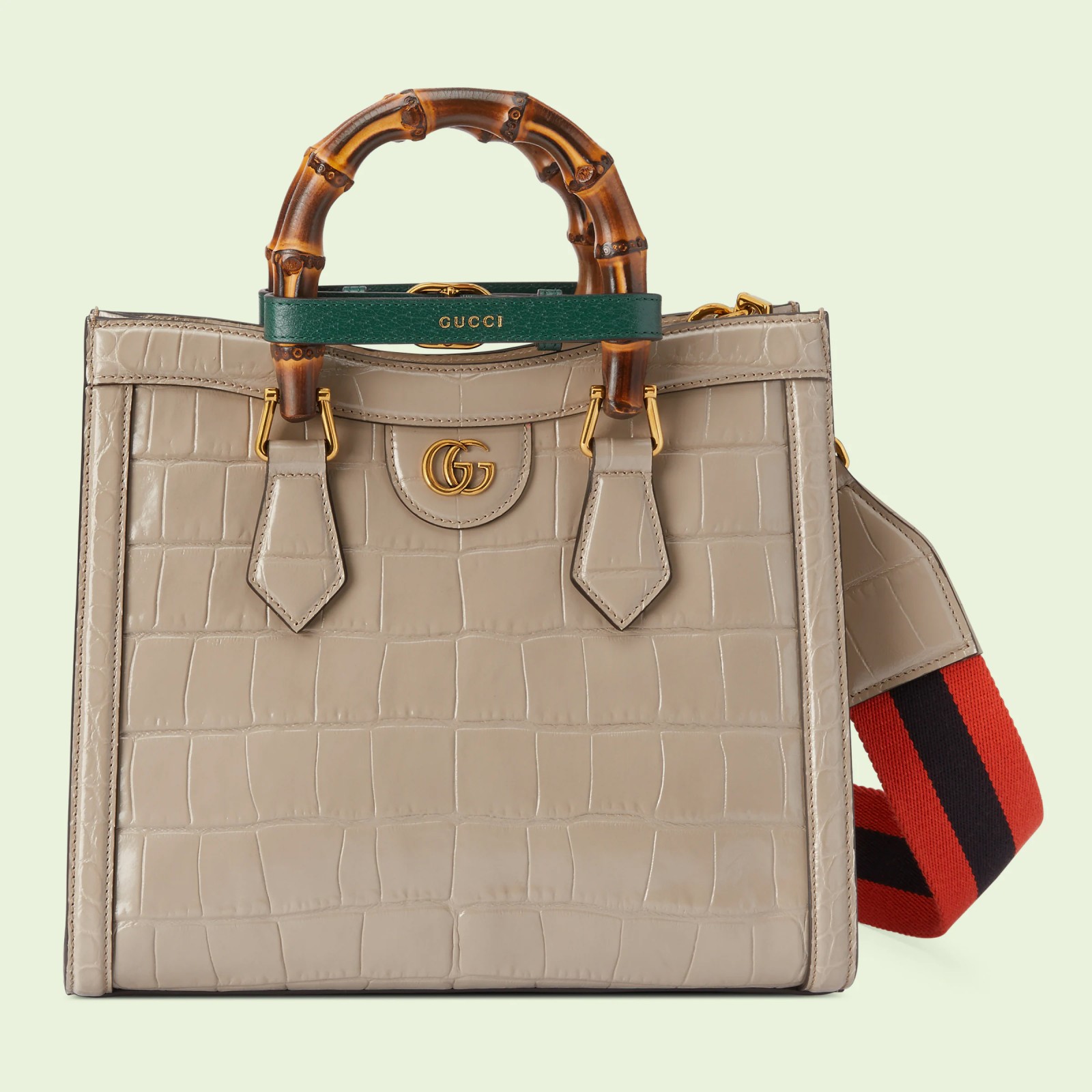 GUCCI DIANA SMALL CROCODILE TOTE BAG