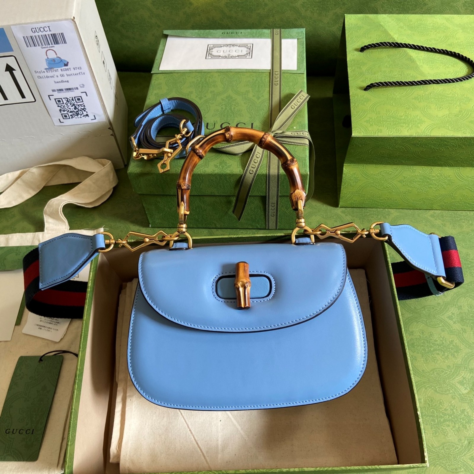 GUCCI BAMBOO 1947 SMALL TOP HANDLE BAG