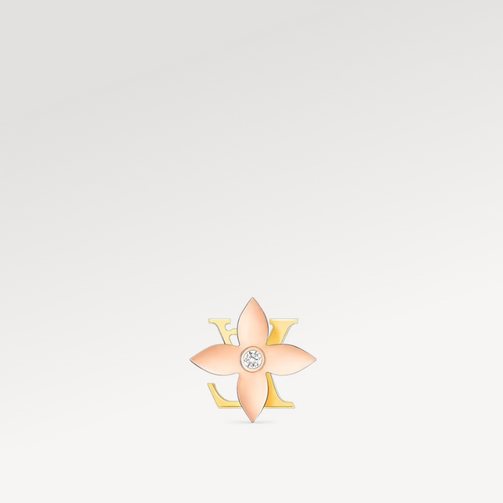 Idylle Blossom Reversible Stud, Pink And Yellow Gold And Diamond - Per Unit