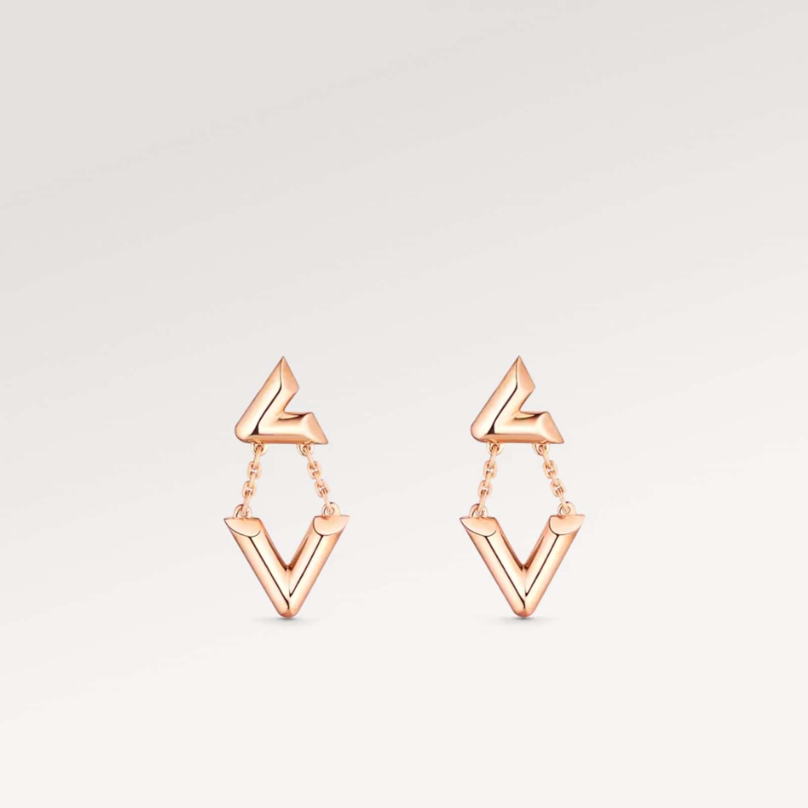 LV Volt Upside Down Earrings, Pink Gold