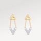 LV Volt Upside Down Earrings, Yellow Gold, White Gold And Diamonds