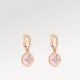 Color Blossom Earrings, Pink Gold, White Gold, Pink Opal And Diamonds