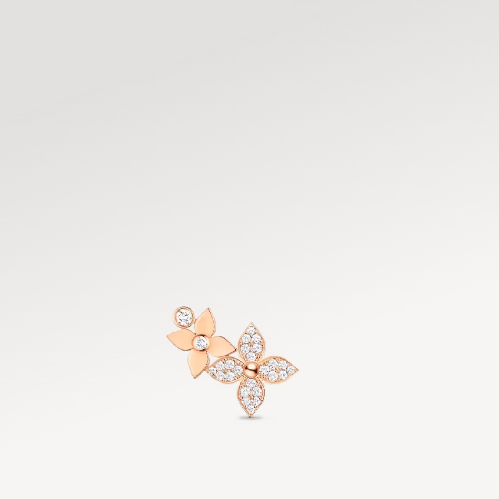 Idylle Blossom Left Earring, Pink Gold And Diamonds - Per Unit