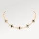 Ever Blossom Necklace, Yellow Gold, Onyx & Diamonds