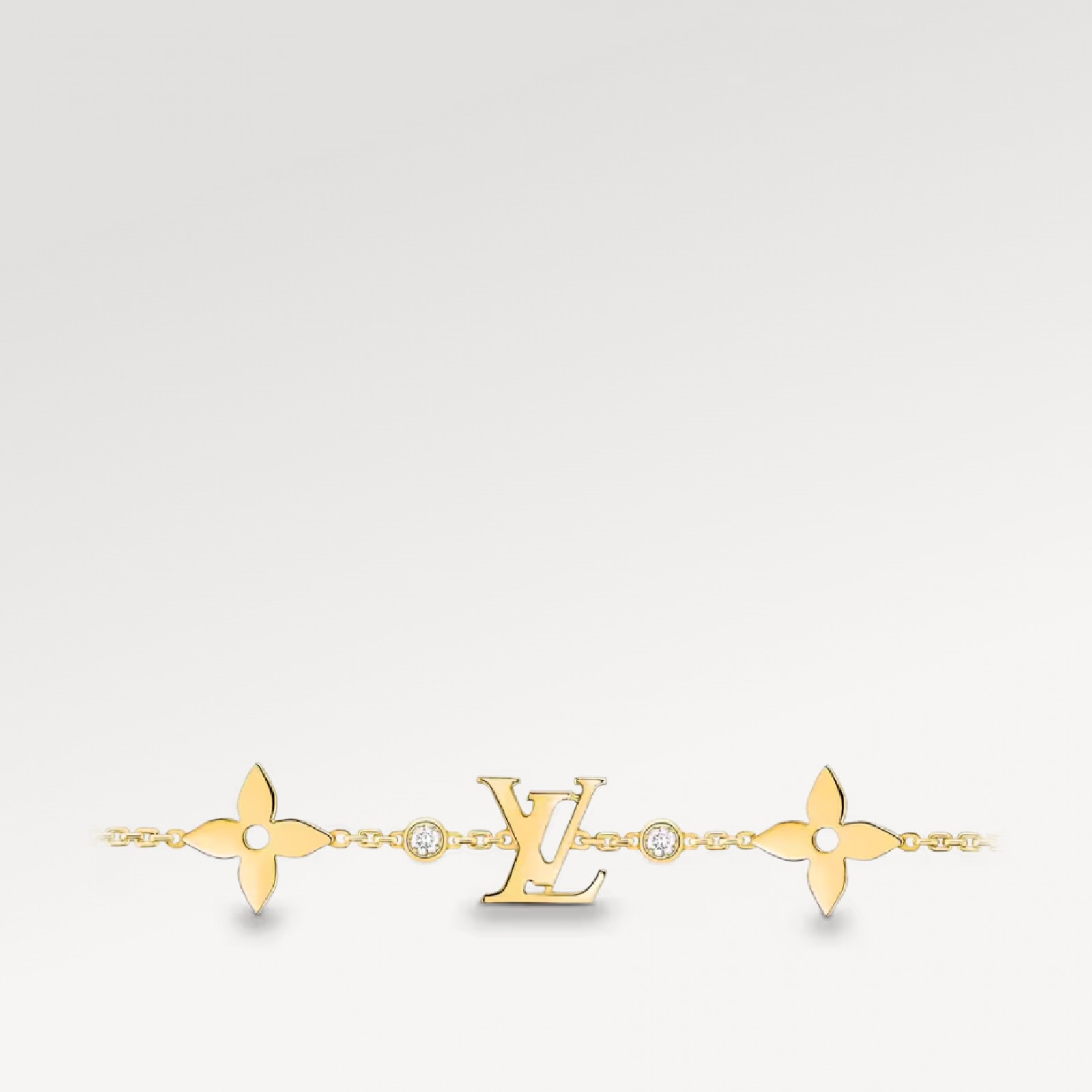 IDYLLE BLOSSOM MONOGRAM BRACELET, YELLOW GOLD AND DIAMONDS