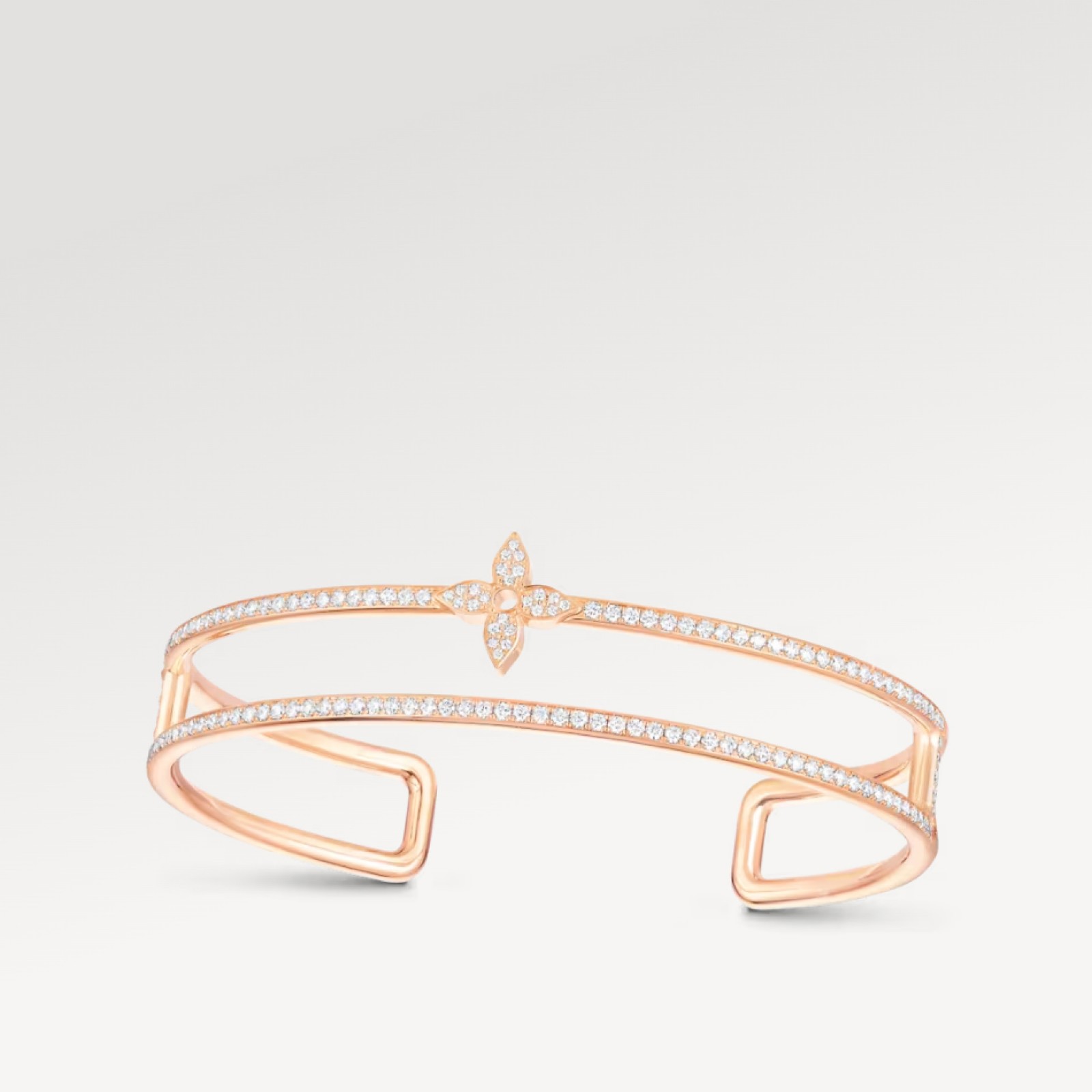 Idylle Blossom Two-Row Bracelet, Pink Gold And Diamonds