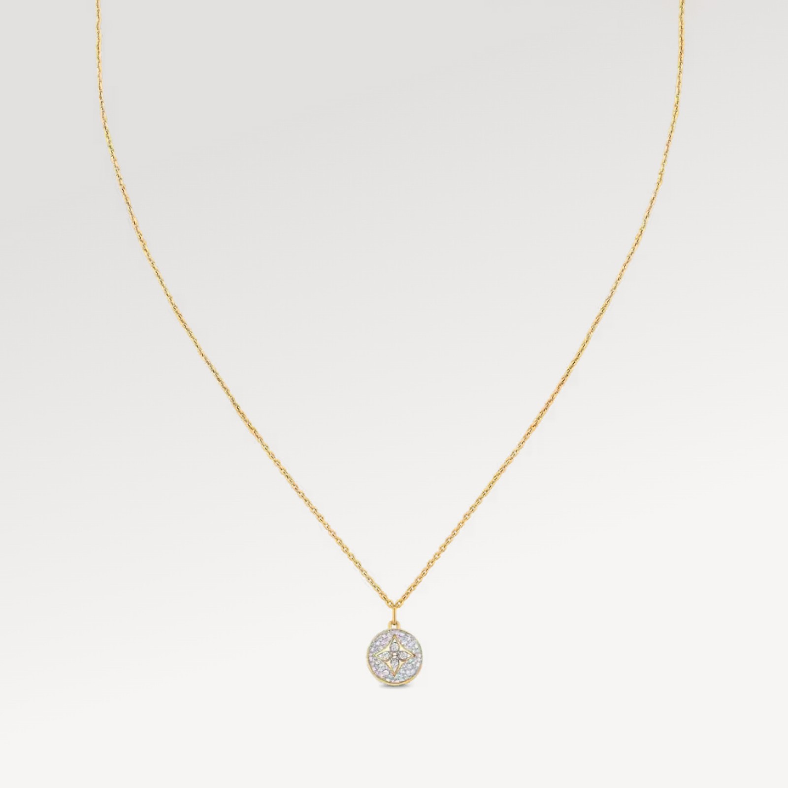 Color Blossom Pendant, Yellow Gold, White Gold And Pavé Diamond