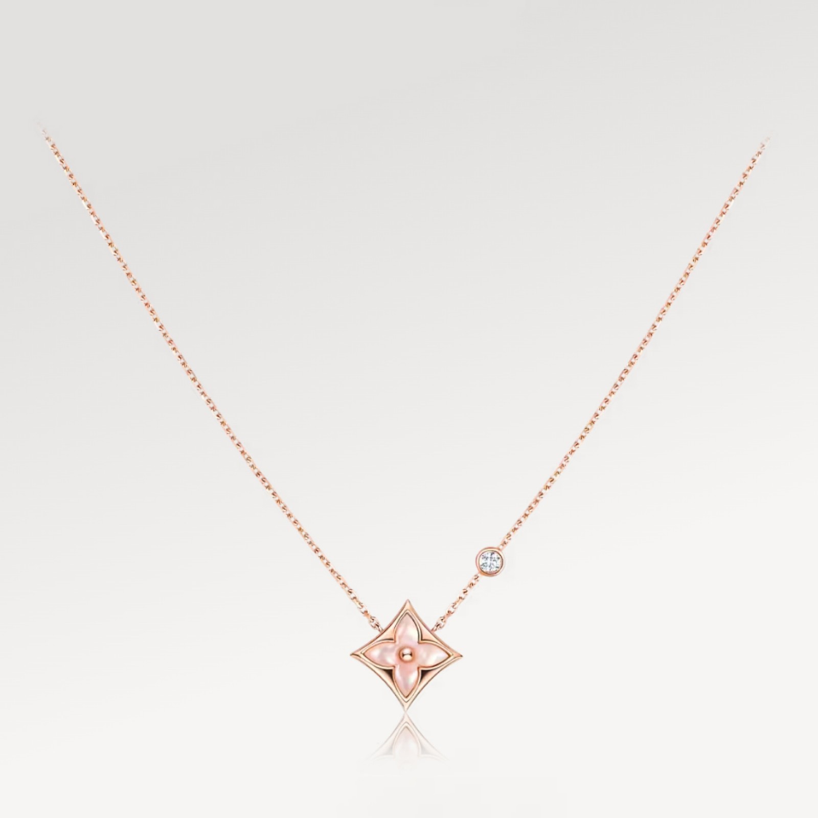 Color Blossom BB Star Pendant, Pink gold, Pink Mother-of-Pearl and diamond