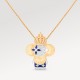 Vivienne Royal Pendant, Yellow Gold, White Gold, Lacquer & Diamonds