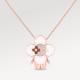 Vivienne Monogram Pendant, Pink Gold, Mother-Of-Pearl, Wood & Diamonds