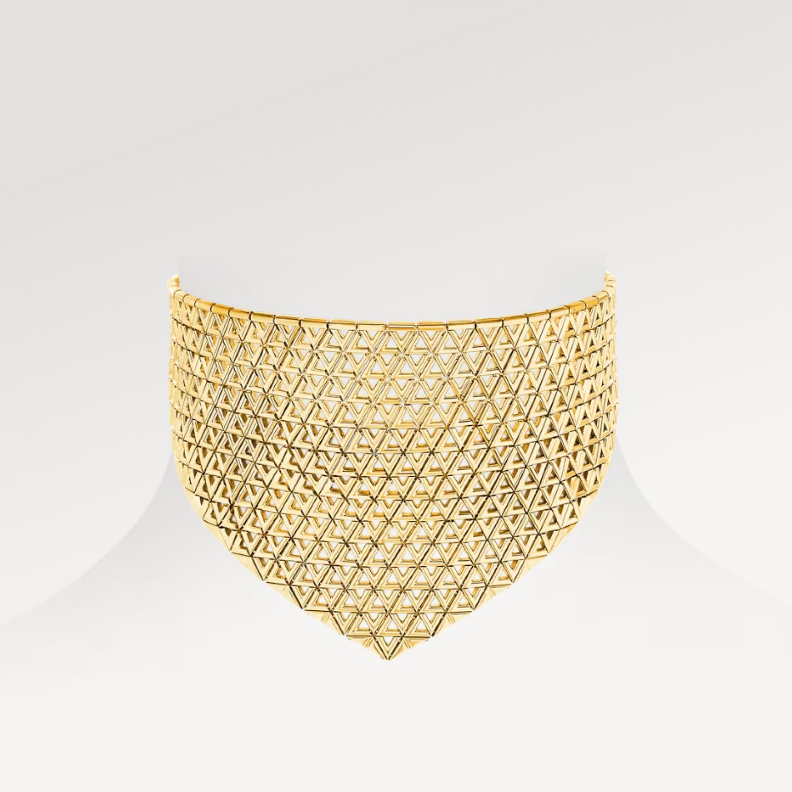 LV Volt Mesh Necklace, Yellow Gold
