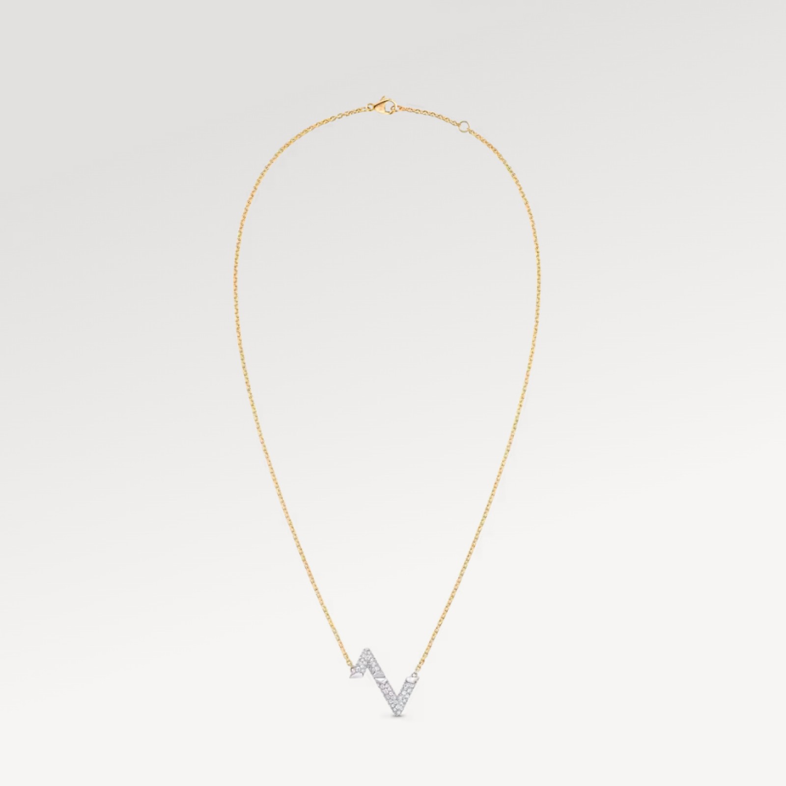 LV Volt Upside Down Pendant, Yellow Gold, White Gold And Diamonds