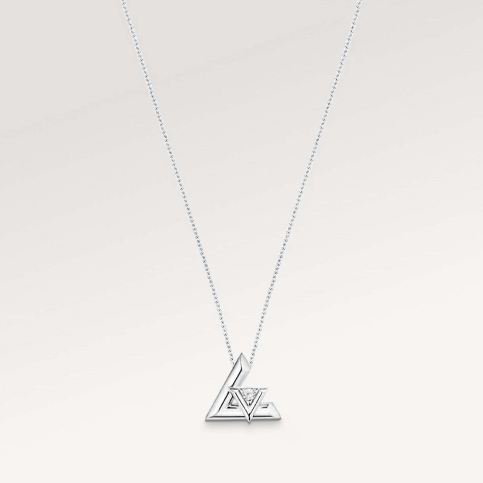 LV Volt One Large Pendant, White Gold And Diamond