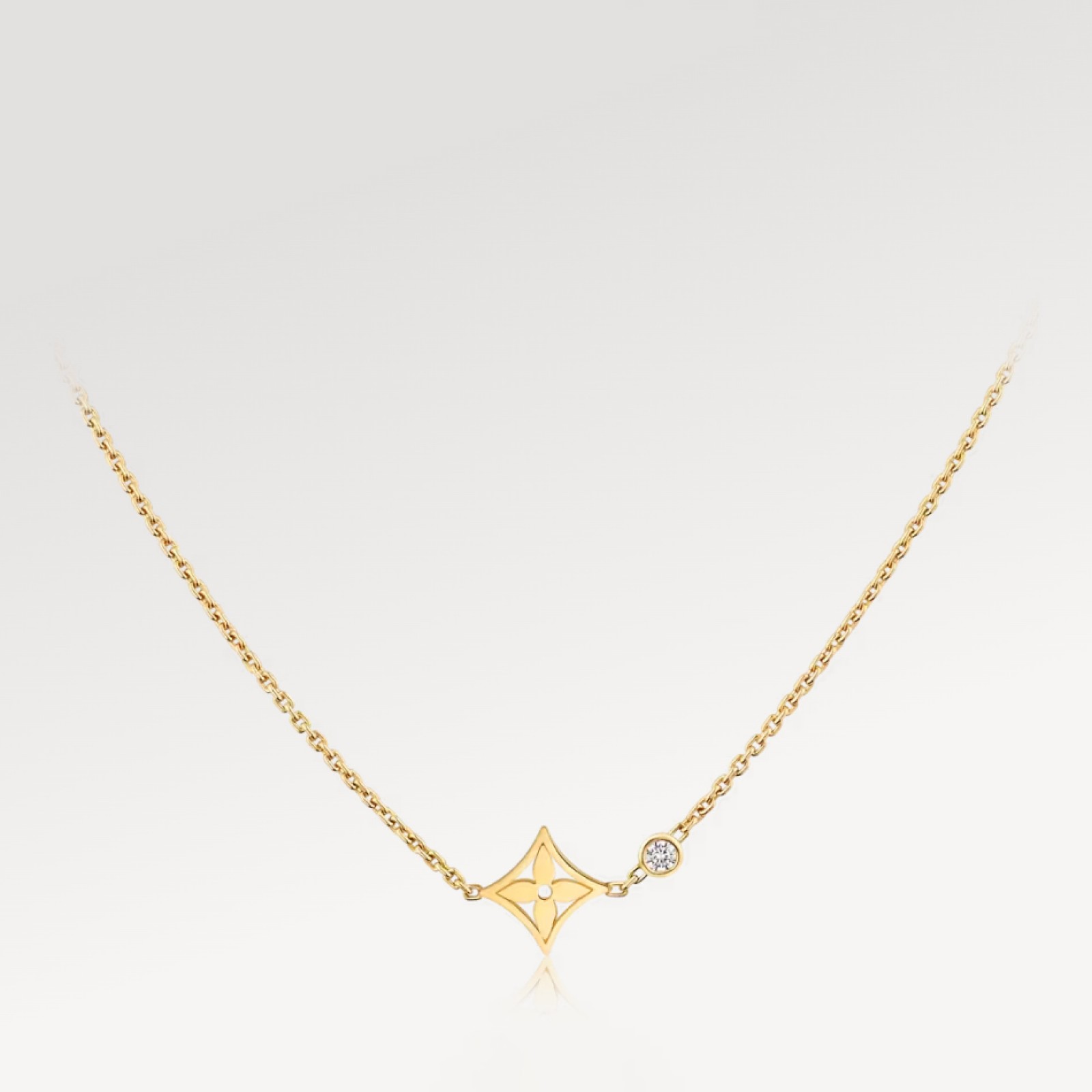Idylle Blossom pendant, yellow gold and diamond