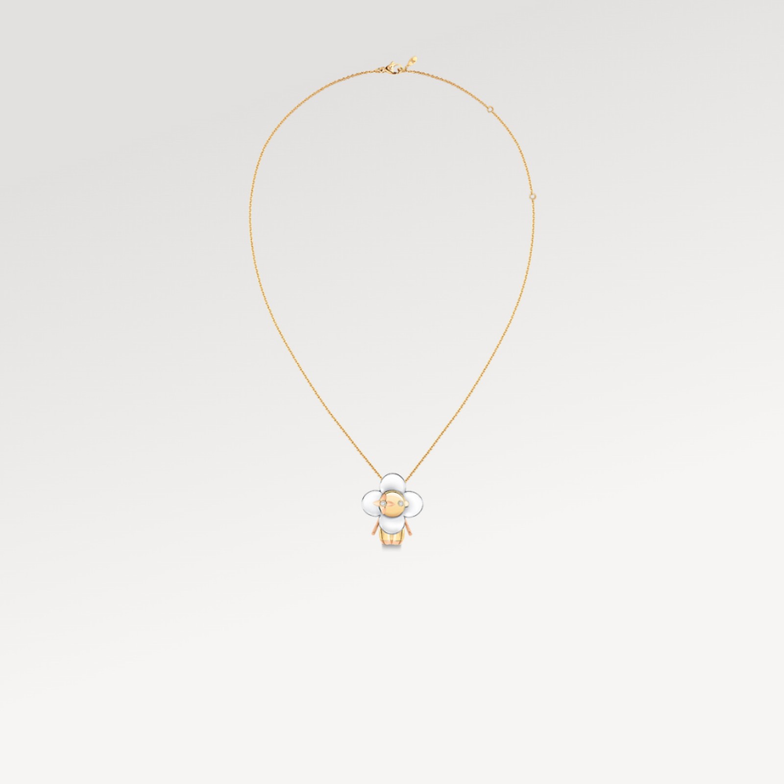 Vivienne Large Pendant, 3 Golds and Diamonds