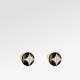 Color Blossom Studs, Yellow Gold, White Gold, Onyx And Diamonds
