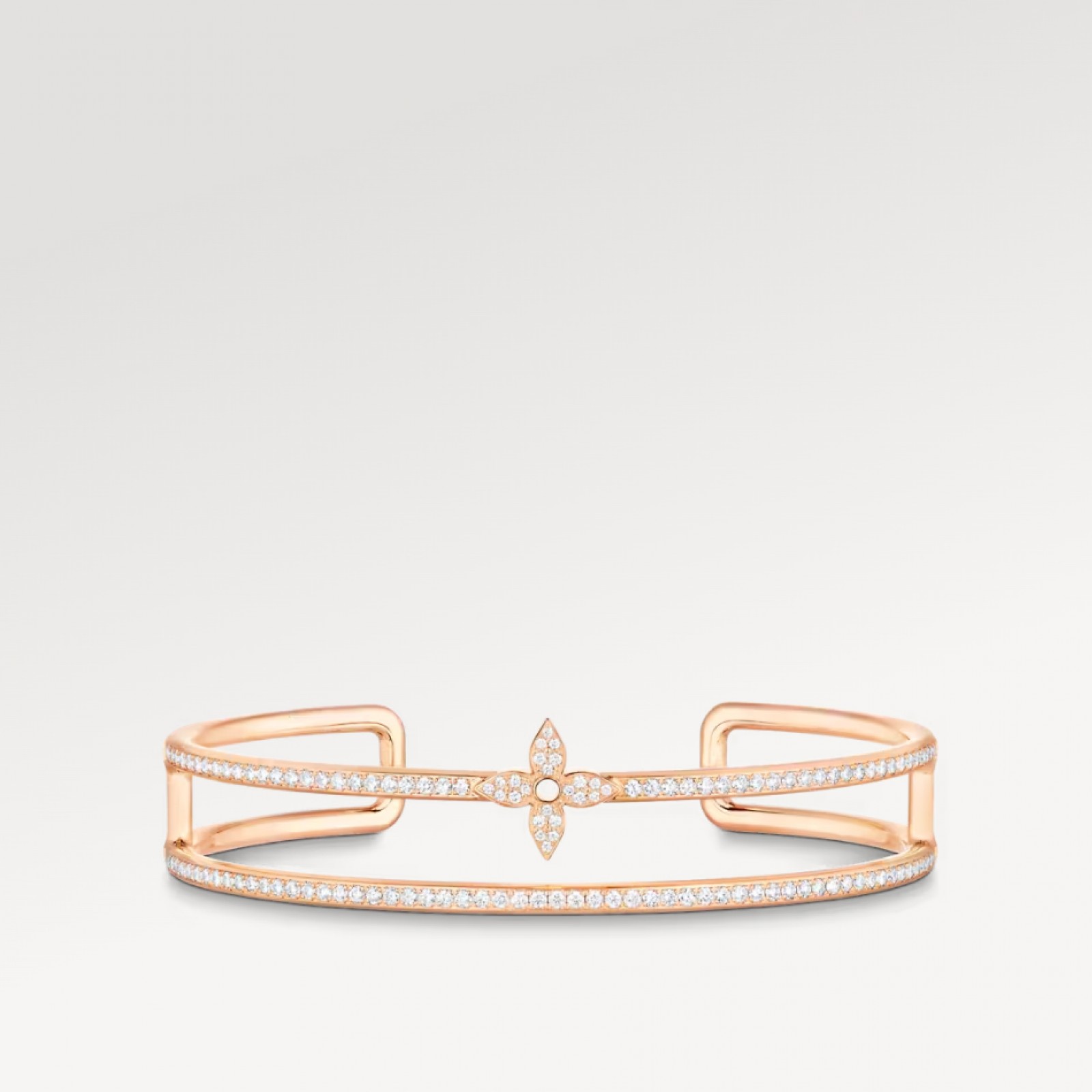 Idylle Blossom Two-Row Bracelet, Pink Gold And Diamonds