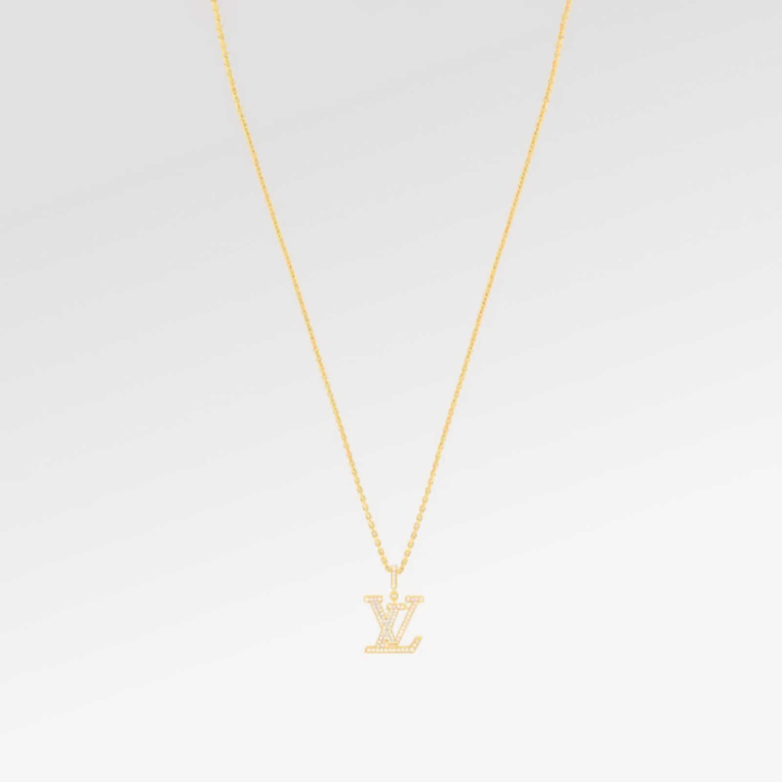LV Medium Pendant, Yellow Gold And Diamonds