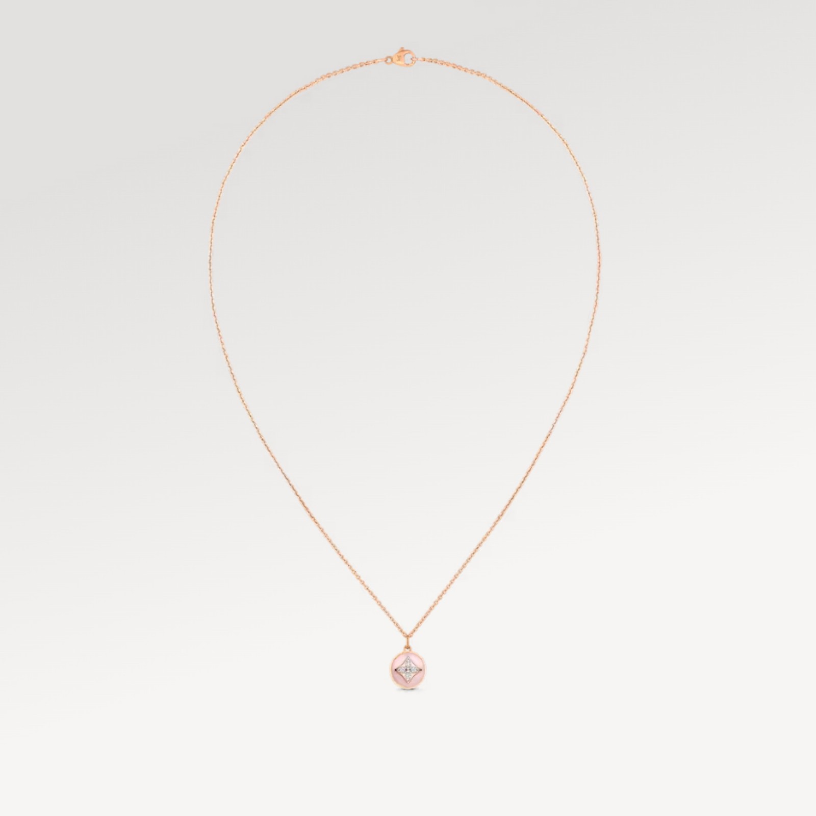 Color Blossom Pendant, Pink Gold, White Gold, Pink Opal And Diamonds