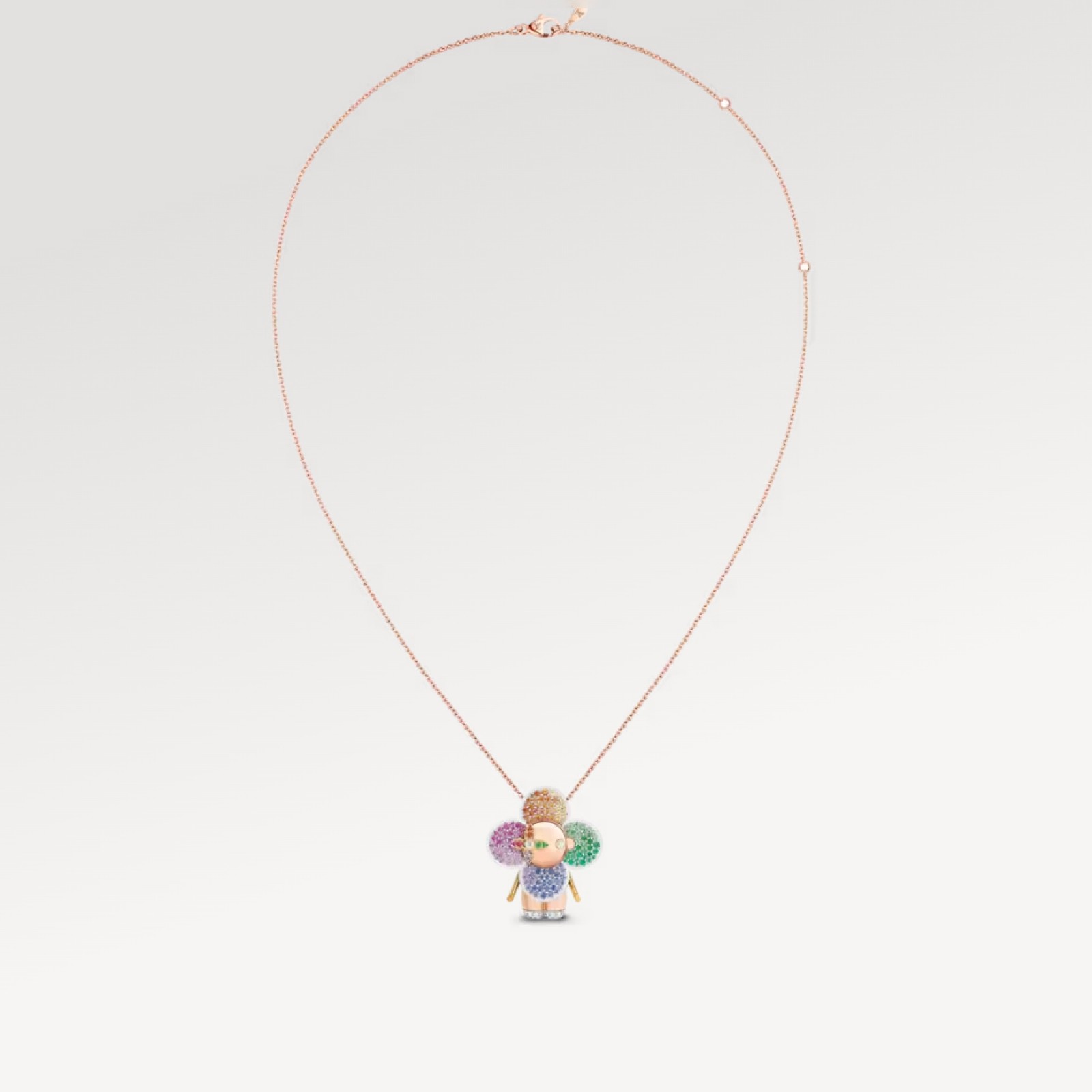 Vivienne Rainbow Pendant, 3 Golds, Diamonds & Colored Gemstones
