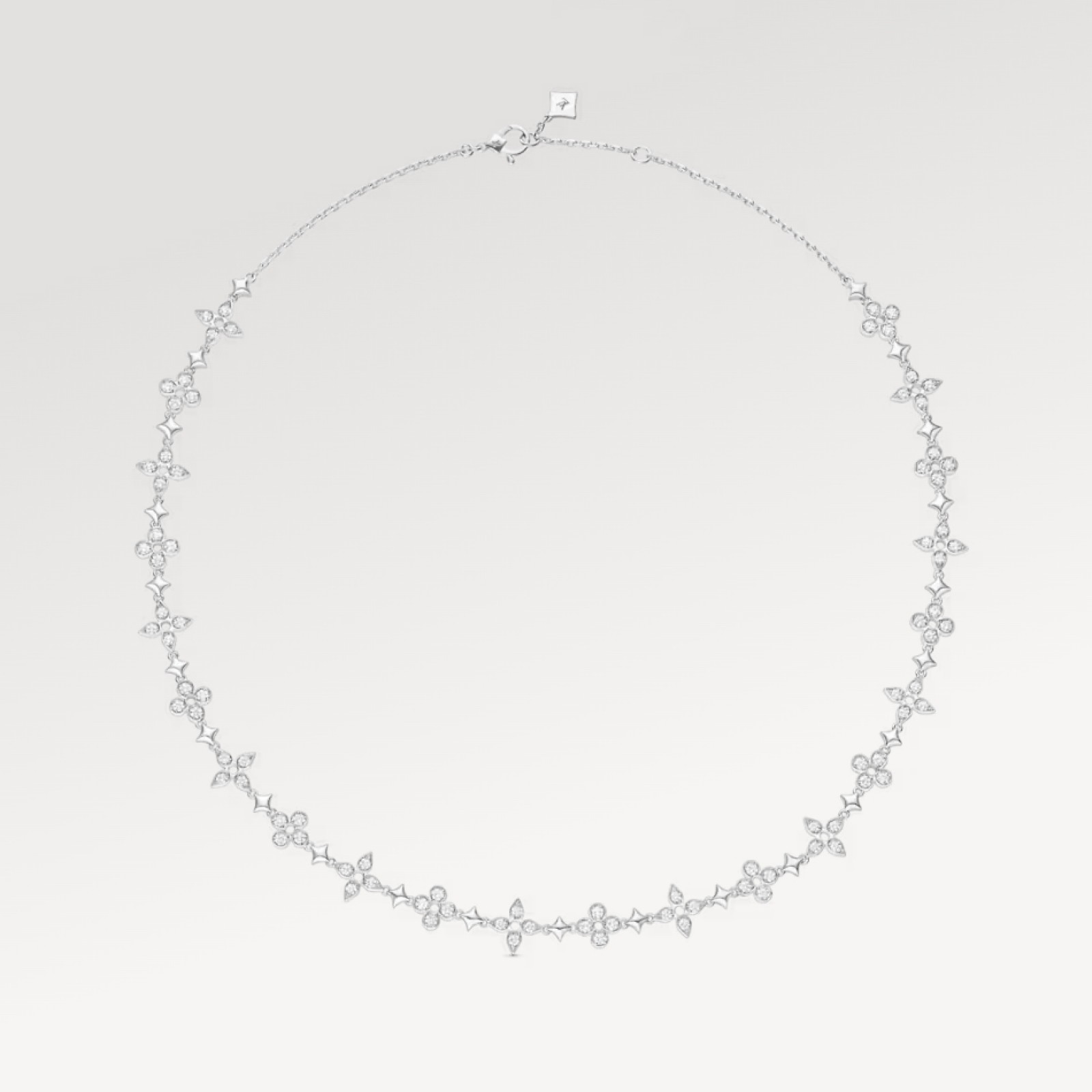 Dentelle One Row Necklace, White Gold And Diamonds