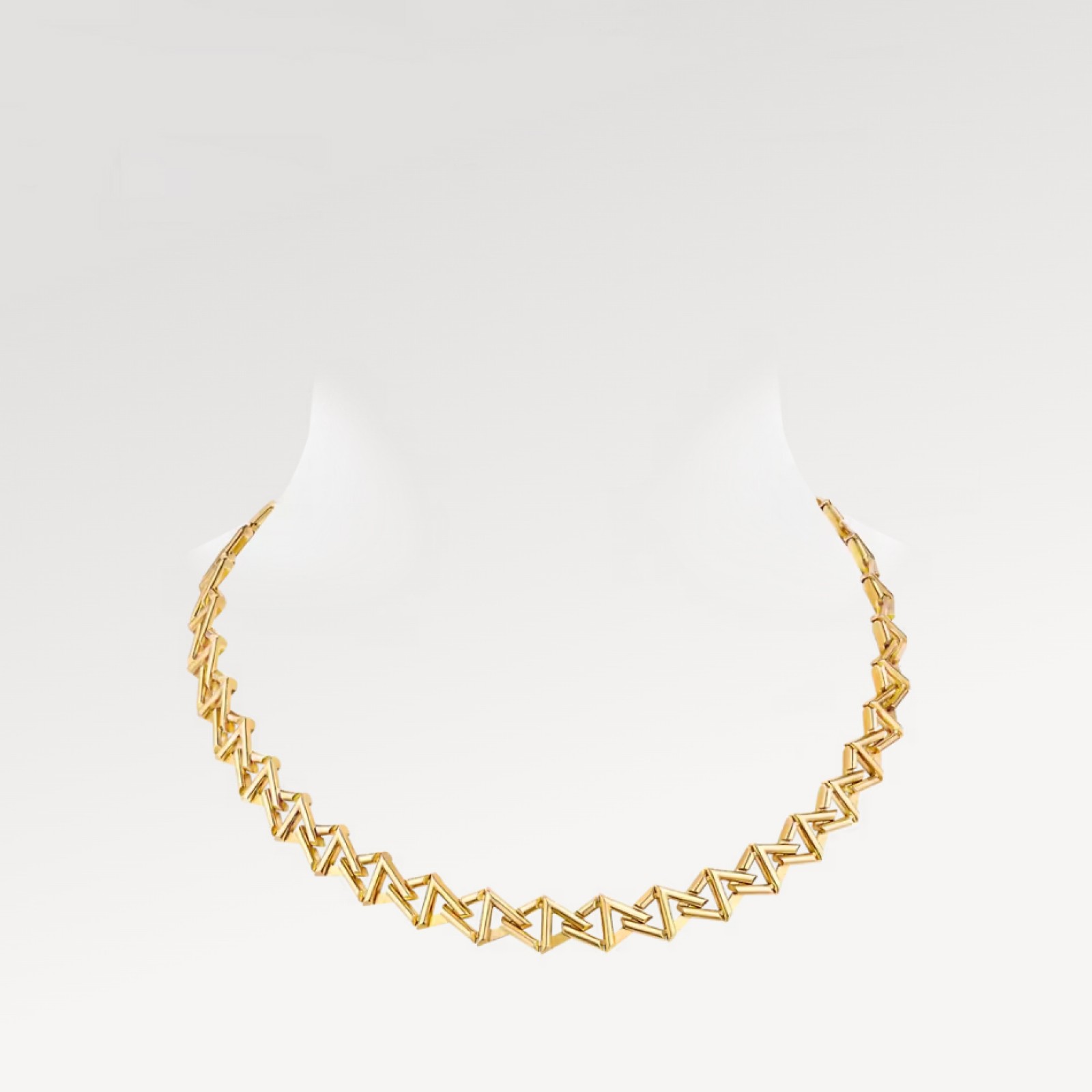 LV Volt Curb Chain Necklace, Yellow Gold