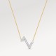 LV Volt Upside Down Pendant, Yellow Gold, White Gold And Diamonds