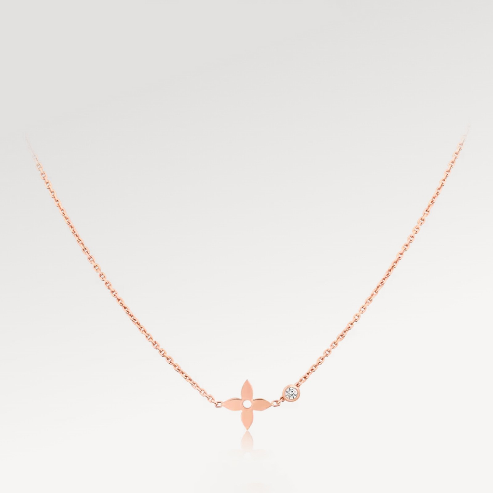 Idylle Blossom pendant, pink gold and diamond